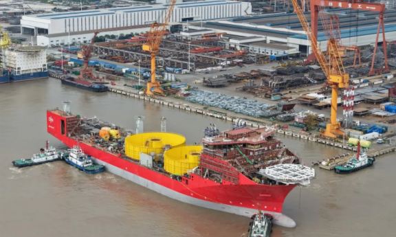 The world's largest cable-laying vessel has been launched